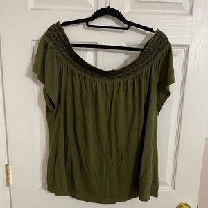 Olive green Off shoulder Blouse